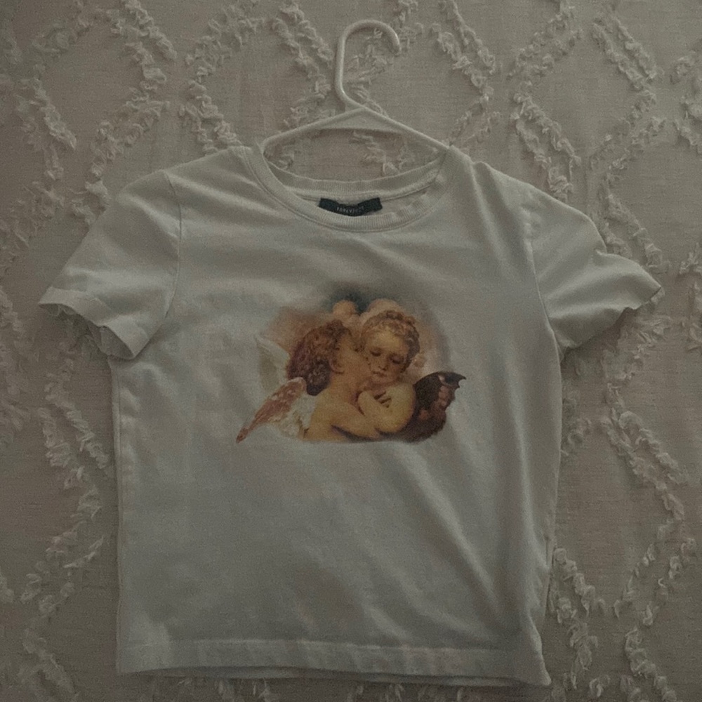 Crop top with angels.